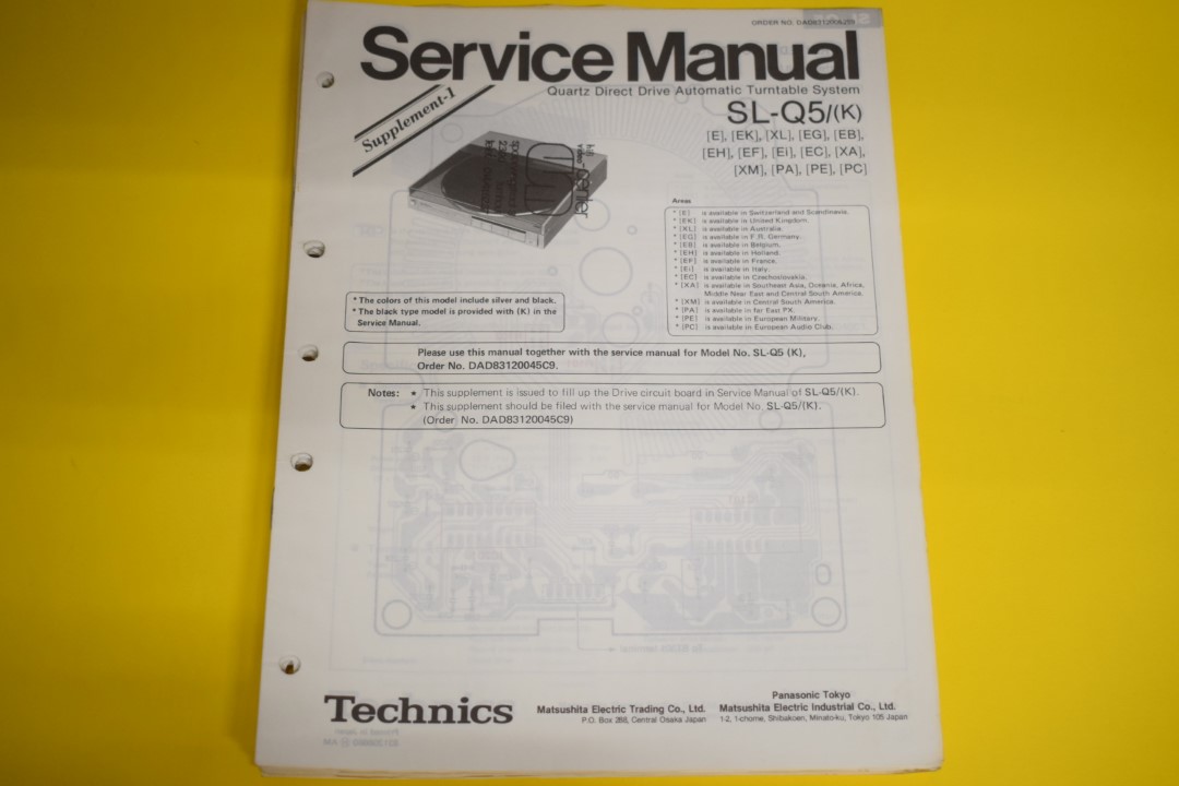 Technics SL-Q5 Turntable Service Manual  			